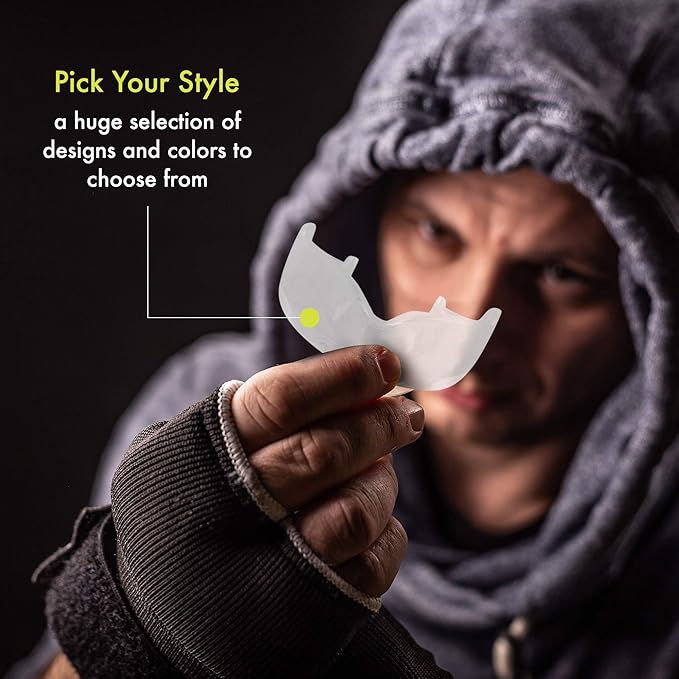 DAMAGE CONTROL High-Impact Mouth Guard – Sports Mouthguard for Boxing, Football, Hockey, Lacrosse & Basketball, Protects Teeth & Jaw, Protective Mouthpiece for Adults & Youth (Youth, Clear 2.0)