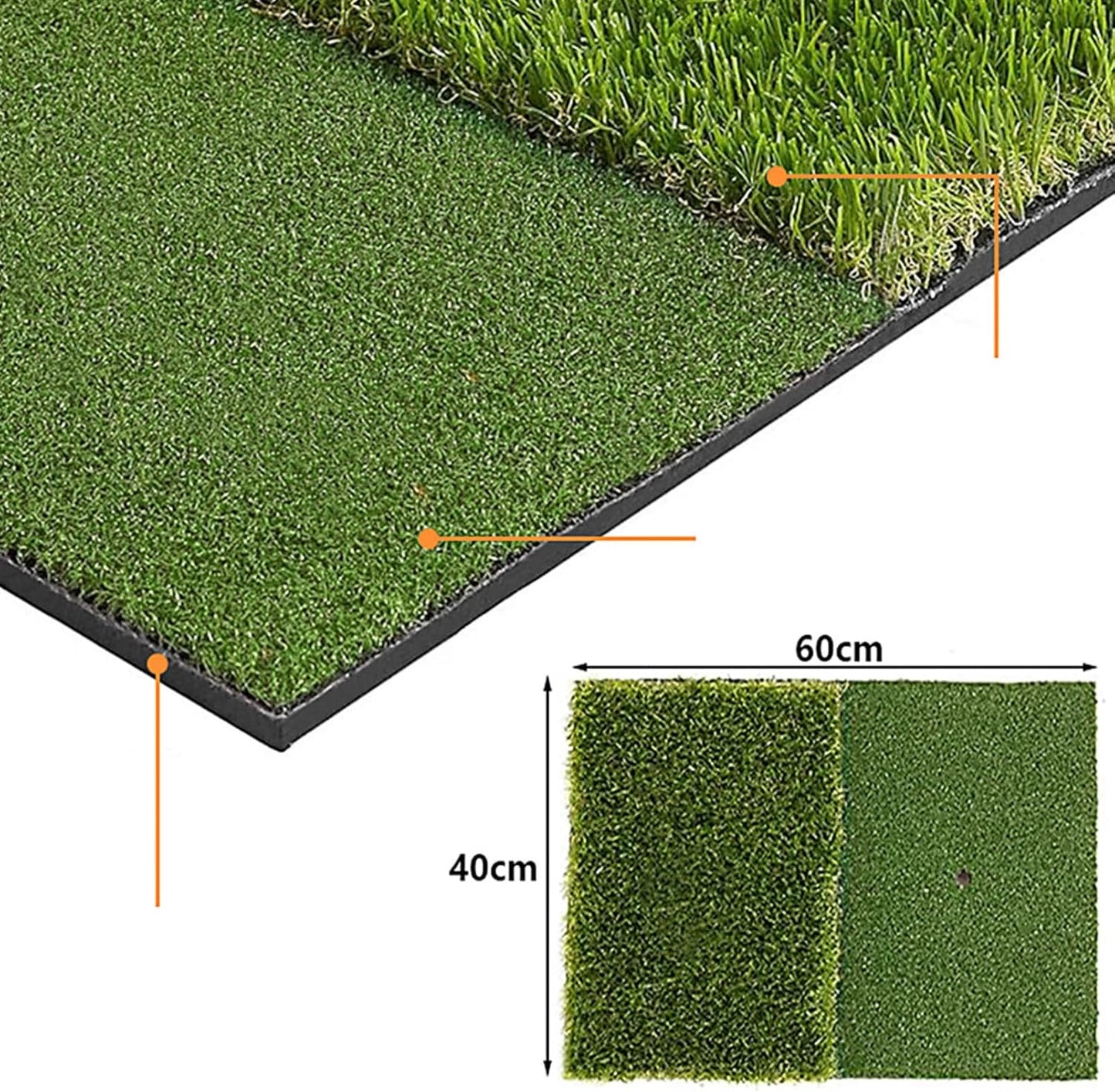 Aislor Golf 2-in-1 Double Grass Folding Strike Pad - Double Grass Pattern Design, Indoor and Outdoor Multi Functional Training Mat