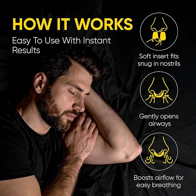 Anti Snoring Nose Vents – Nasal Dilators for Snore Relief & Better Sleep – Comfortable Silicone Snore Stopper – Anti Snoring Devices for Men & Women – 8 Pack + Travel Case