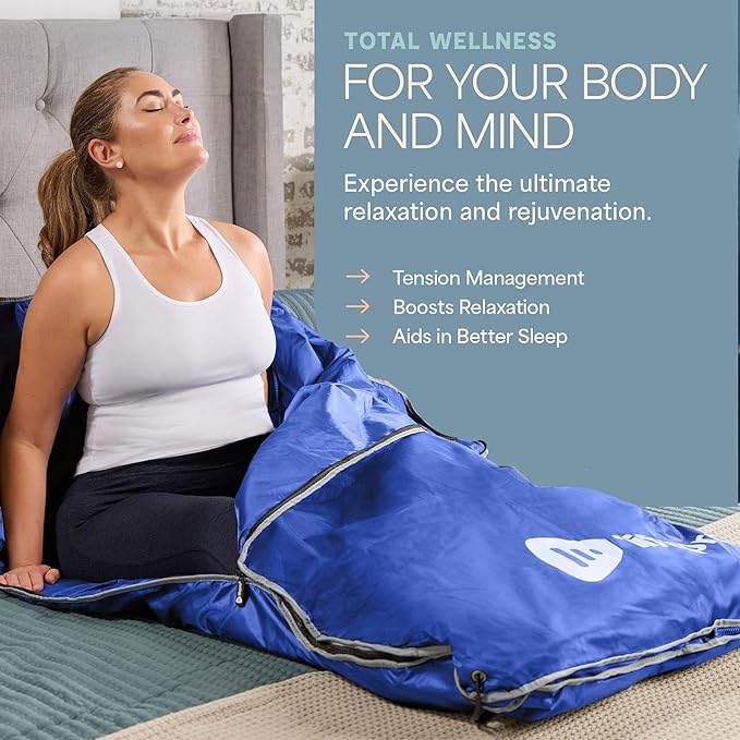 Lifepro BioRemedy Infrared Sauna Blanket – Available in 5 Colors – Portable Far Infrared Home Sauna Bag for Detox, Tension, and Relaxation – Adjustable Temp (86–158°F) & Timer – Includes Detox Wraps
