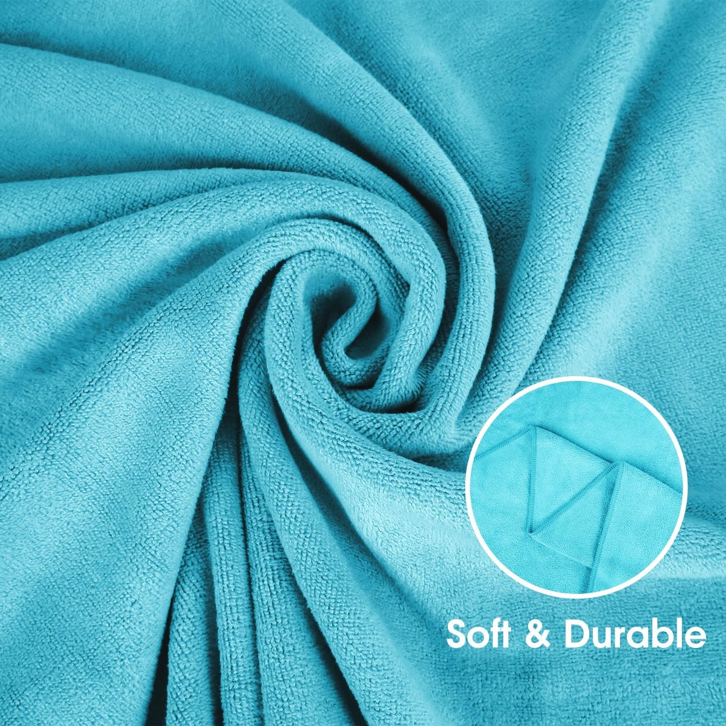 JML Microfiber Towels, Large Bath Towel Set 6 Pack, 27" x 55" - Extra Absorbent, Fast Drying, Multipurpose for Swimming, Fitness, Sport, Yoga, Purple/Grey/Light Blue