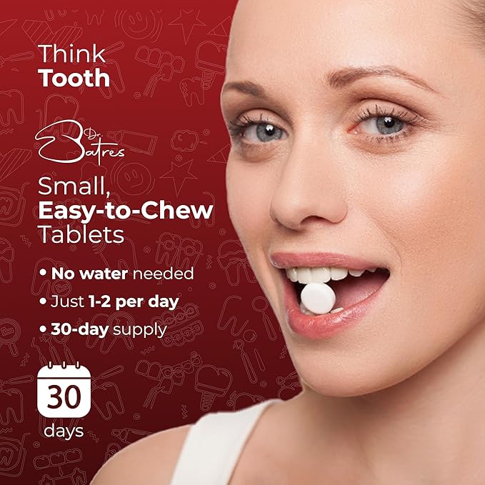 60 Chewable Tablets, Oral Probiotics for Mouth Bad Breath Treatment for Adults, 5 Strains 7 Billion CFU, Doctor Formulated Oral Probiotics for Teeth & Gums, Fresh Breath, Chronic Halitosis