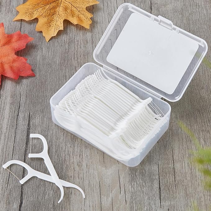 Dental Floss Picks, 5 Travel Floss Cases 300 Counts Dental Flossers,Floss Sticks,Tooth Floss,Dental Sticks,Dental Picks Disposable,Teeth Flossers Picks,Gift 1 Mini Toothpick Box.