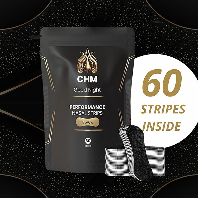 [CHM] Nasal Strips for Snoring - Effective Snoring Solution to Improve Breathing, Nasal Congestion, and Sleep - Breathe Right Nose Strips with Hypoallergenic, Sweatproof Adhesive for Enhanced Airflow