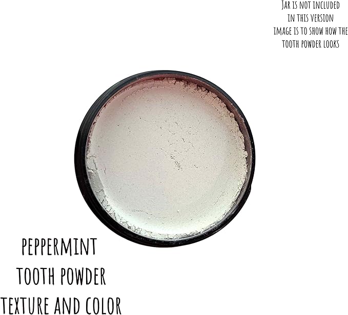 Zero Waste up to 6 Month Supply Organic Vegan Fluoride Free Tooth Powder Peppermint Flavor- Ships Without Any Plastic Packaging I Natural Whitening I Stronger Teeth