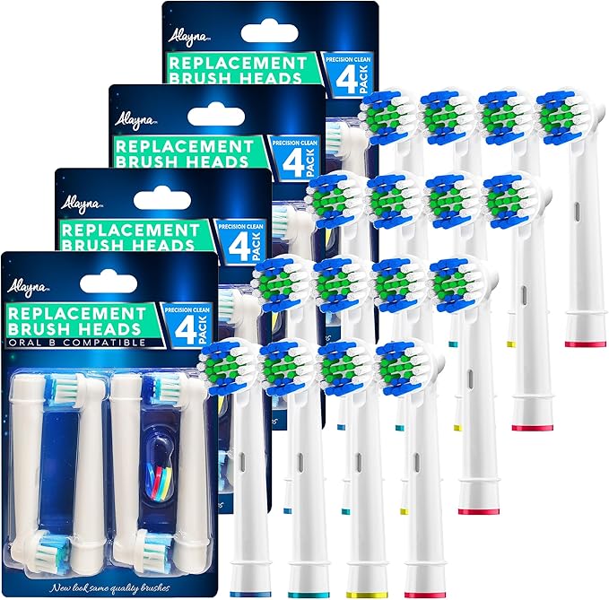 Replacement Brush Heads Compatible with Oral B Electric Toothbrush Replacement Heads Precision Brush Heads Refills for Oralb Braun Pro 1000 Sonic Clean Soft Sensitive Precision More (16 Pk)