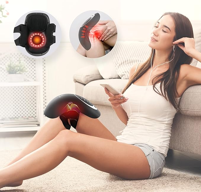 Knee Massager with Heat -[2025 Upgraded Version] Ideal Gift for Women,Men,Heating and Vibrating Pain Relief Knee Massager for Arthritis,Stretched Ligament,Joints and Muscles Injuries