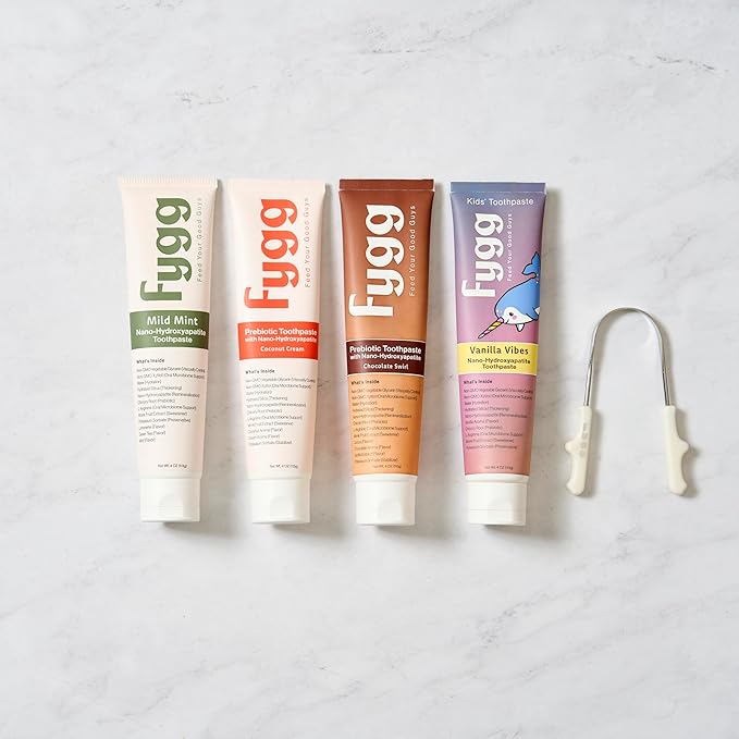 Fygg Stainless Steel Tongue Scraper with Cotton Storage Bag, Gentle Oral Care Tool for All Ages