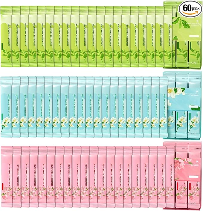Travel Size Mouthwash,Mini Mouthwash Travel Size Bulk Portable Mouth Wash Set,Individual Small Travel Mouth Wash Packets for Fresh Breath(Pack of 60) A27