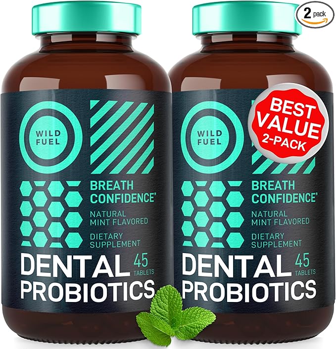 Oral Probiotics for Mouth Bad Breath - Dental Probiotics for Teeth and Gums - 3 Billion CFU Advanced Bad Breath Treatment for Mouth Health - 90 Prebiotic and Probiotic Lactobacillus Salivarius Tablets