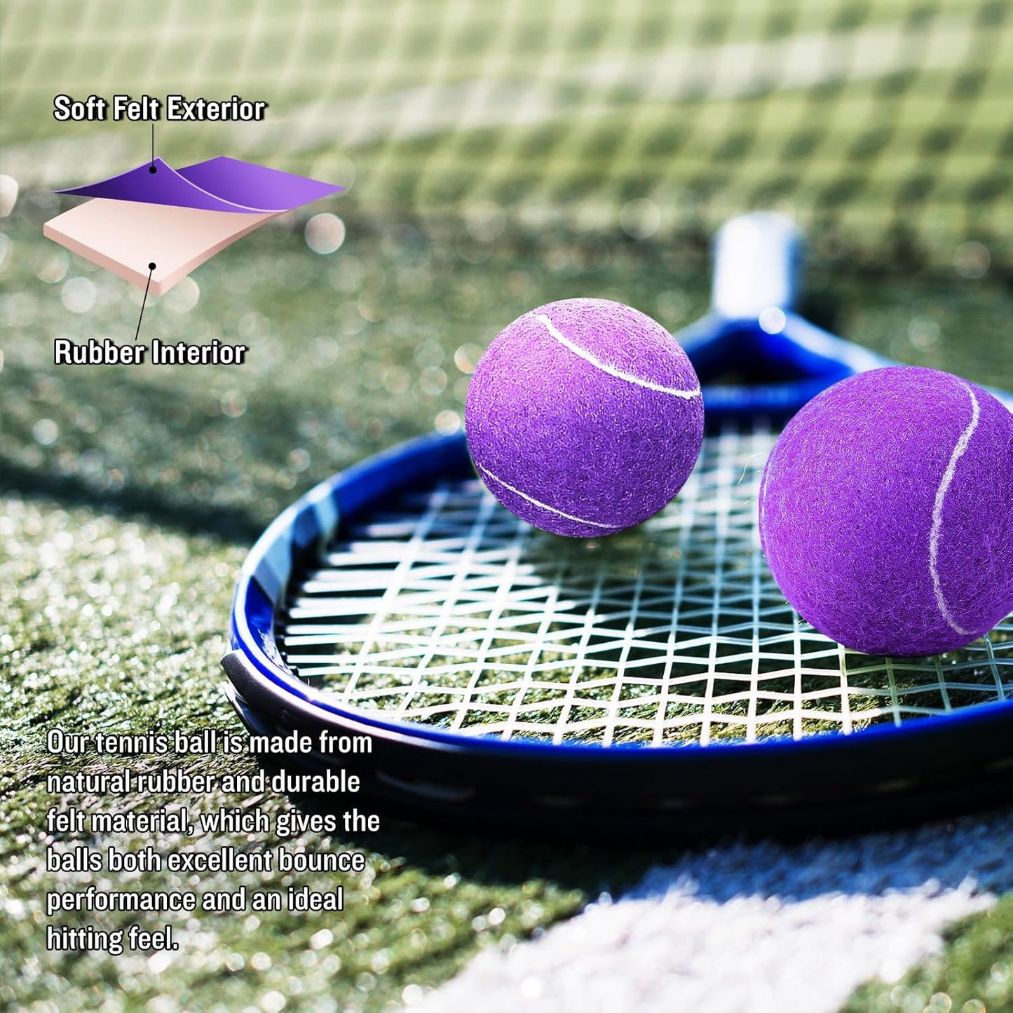 60 Pack Tennis Balls, Training Tennis Balls, Pet Dog Playing Balls, Practice Tennis Balls with Mesh Bag for Transport and Beginner Training