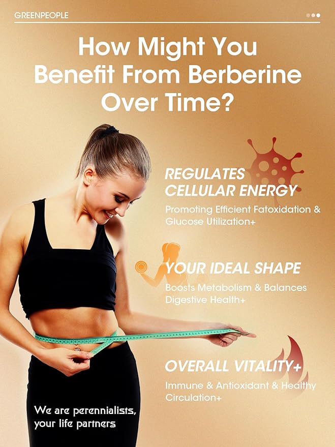 Liposomal Berberine HCL1300mg - Berberine Supplement with Ceylon Cinnamon Activates GLP-1 & AMPK - High Absorption Formula Healthy Weight Support – Non-GMO/Vegan – 30-Day