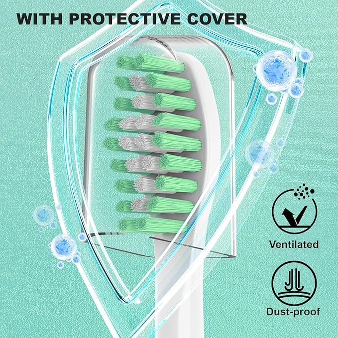 Replacement Toothbrush Heads for Philips Sonicare E Series,Compatible with Sonicare Essence, Elite, Advance, CleanCare Screw-on Electric Toothbrush HX7022/66 HX7023/64,HX7023/30,4 Pack with Caps ﻿