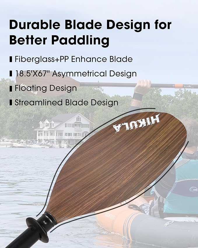 Kayak Paddle Aluminum Shaft Paddle with Nylon Blades, Floating Adjustable Kayaking Oars, 3 Piece, 220-240cm/86-94 Inches,Black/Rose/Teal/Black/Orange/Grey