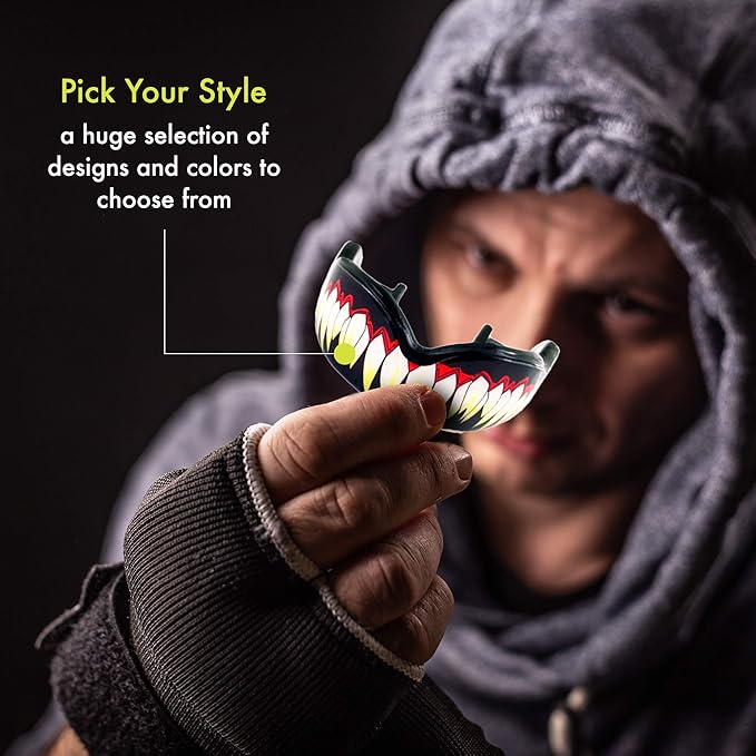 DAMAGE CONTROL High-Impact Mouth Guard – Sports Mouthguard for Boxing, Football, Hockey, Lacrosse & Basketball, Protects Teeth & Jaw, Protective Mouthpiece for Adults & Youth (Youth, SymBite 2.0)