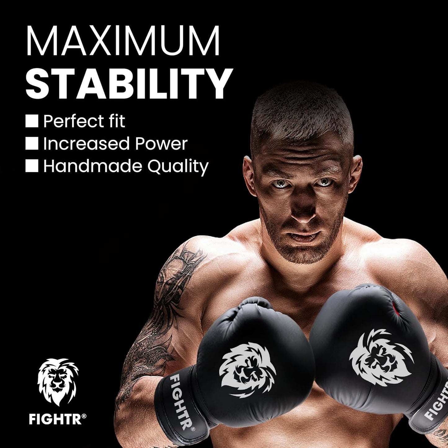 FIGHTR® Boxing Gloves - Maximum Protection & Stability | Boxing Gloves for Boxing, MMA, Muay Thai & Kickboxing | Sizes 8-16 oz
