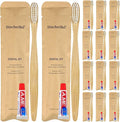 Bamboo Toothbrushes Kit Bulk, Disposable Toothbrushes with Toothpaste(6g), Individually Wrapped Toiletries Amenities for Hotel, Airbnb, Homeless, Shelter, Camping and Travel (100 Pack)