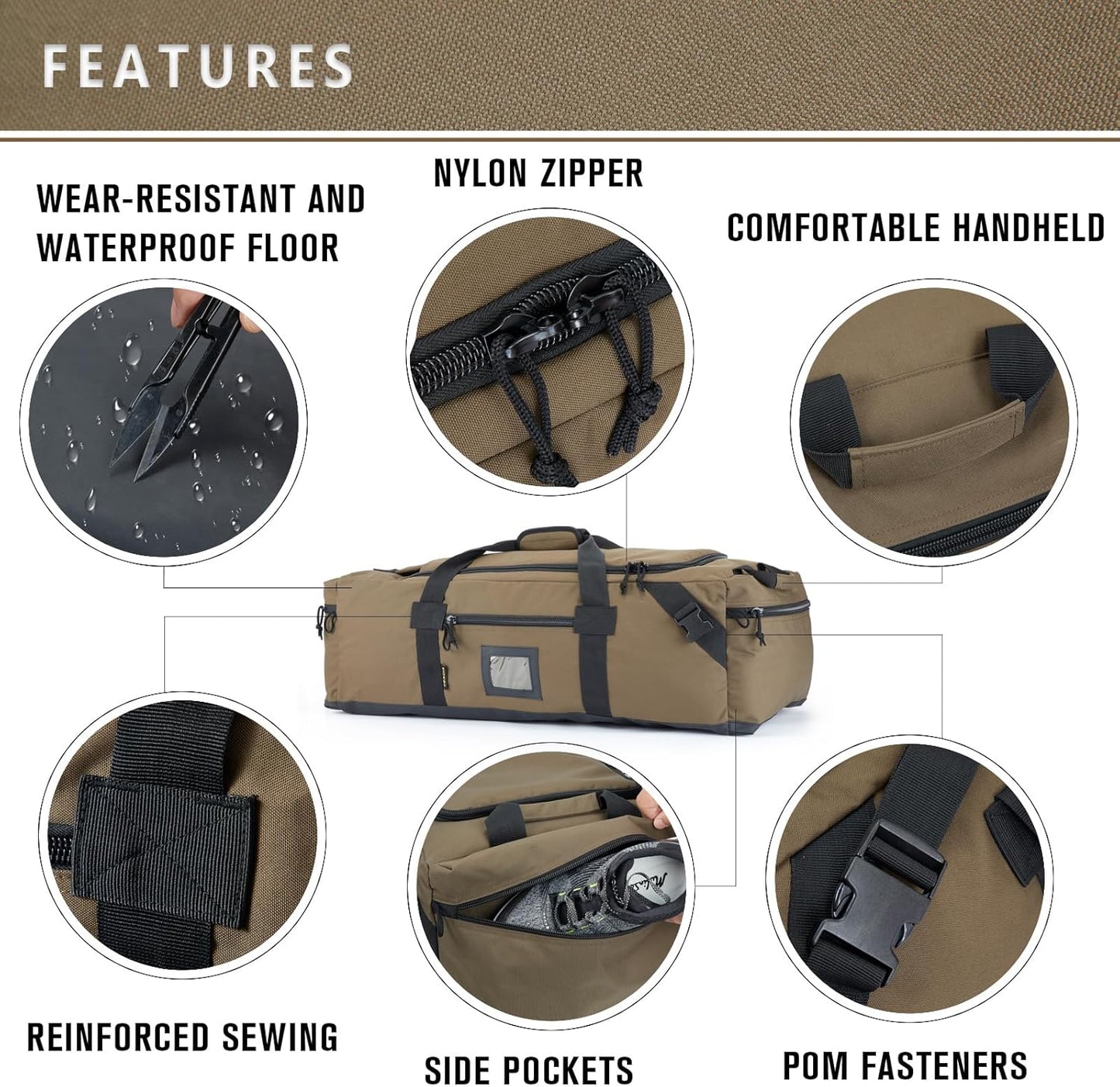 86l Large Duffel Bag For Travel, Gym & Sports - Water Repellent Polyester, Hidden Straps, Shoe Compartment - Perfect Luggage Duffle Bag Or Backpack For Men & Women