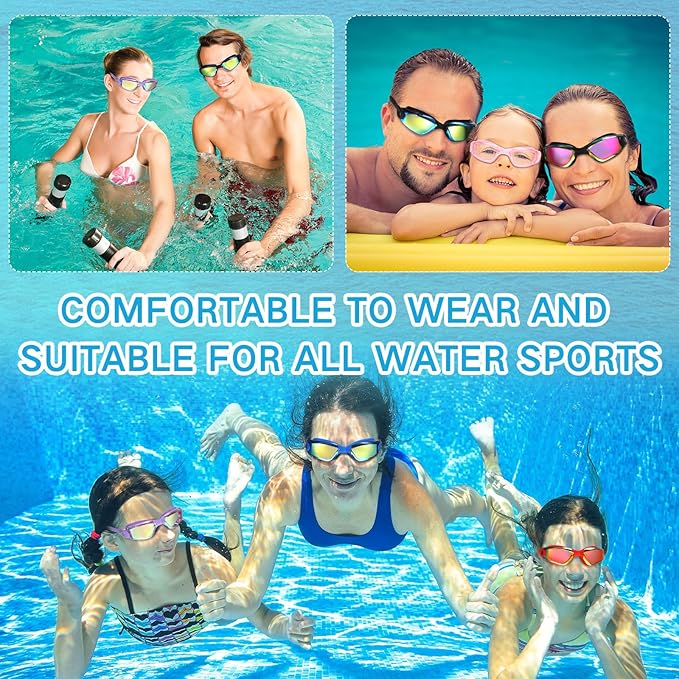 Konohan 10 Pack Swim Goggles Bulk for Kids adult Pool Goggles Anti Fog Silicone No Leak Swimming Glasses for Men Women Youth