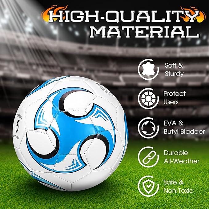 Lenwen 12 Pcs Soccer Balls with Pump Bulk Official Size 5 4 3 Kids Teen Adult Indoor Outdoor Sports Soccer Ball Toddler Youth Gift for Training Game Practice Christmas Operation