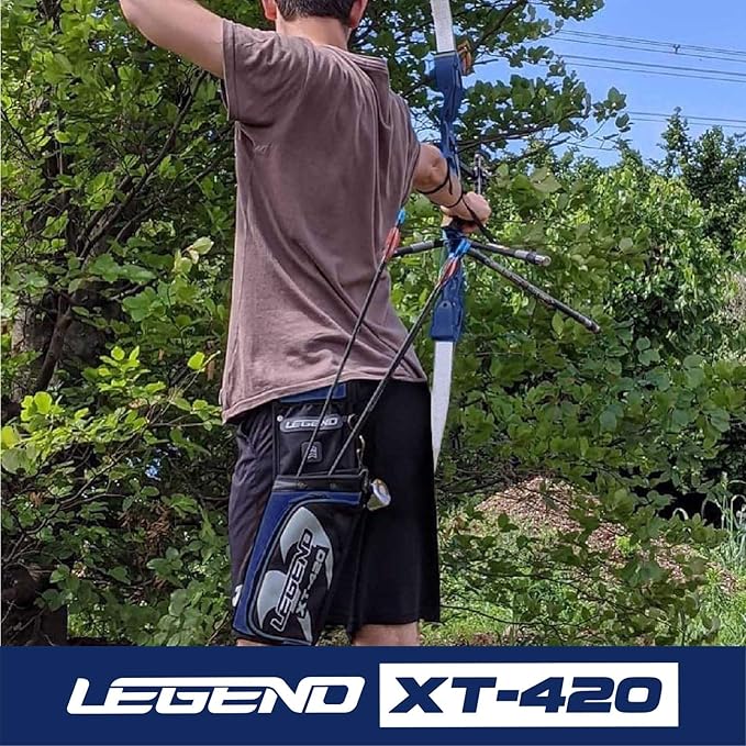 Legend XT420 Field Quiver - Left or Right-Handed Quiver Arrow Holder, Archery Quiver with 3 Arrow Tube, Durable Nylon Hip Quivers with Multiple Pockets for Archery Accessories, Score Card & Tools