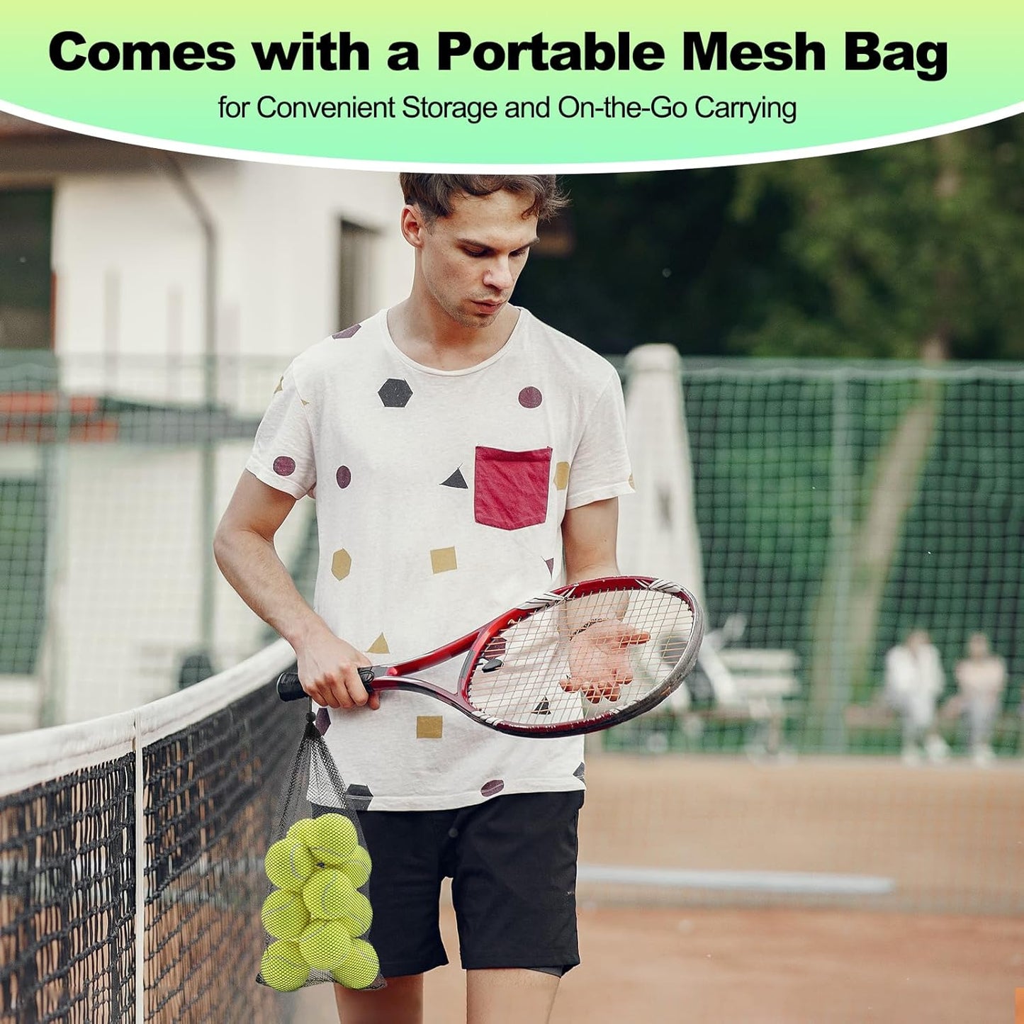 LITIAN 12 Pack Practice Tennis Balls for Beginners – High Elasticity Bulk Tennis Balls for Dog Training, Fetch & Play, with Mesh Carry Bag