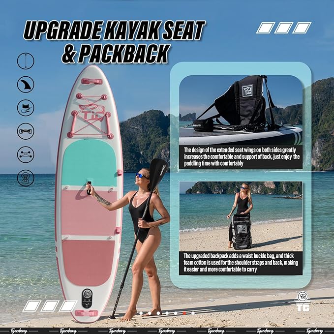 Inflatable Paddle Board with Premium SUP Board Accessories, Allround Paddle Boards for Adults/Kids,Stand Up Paddle Board Defender Collection