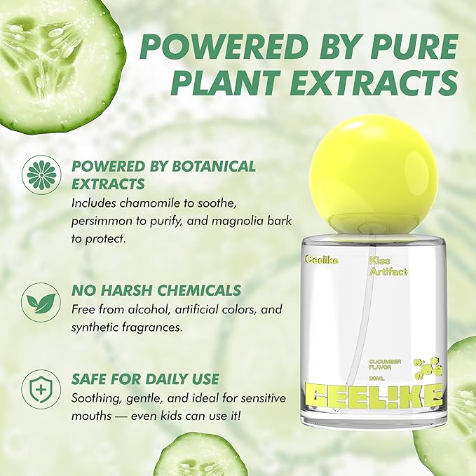 Oral Spray – Fresh Breath, Dual Cooling Experience & Convenient On-The-Go Design – Perfect for Freshening Breath Anywhere, Anytime (Cucumber, 1 Count)