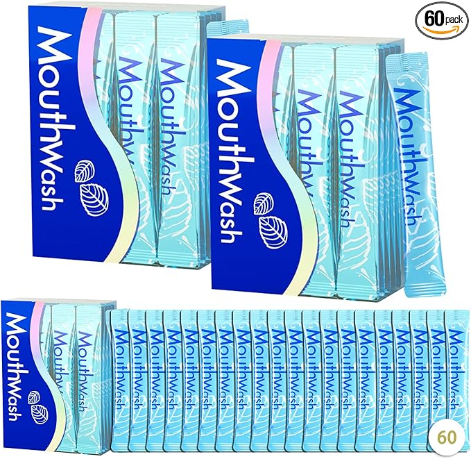 60PCS Travel Size Mouthwash,Portable Mini Mouthwash,Long-Lasting Freshness Travel Mouth Wash for Oral Care A14