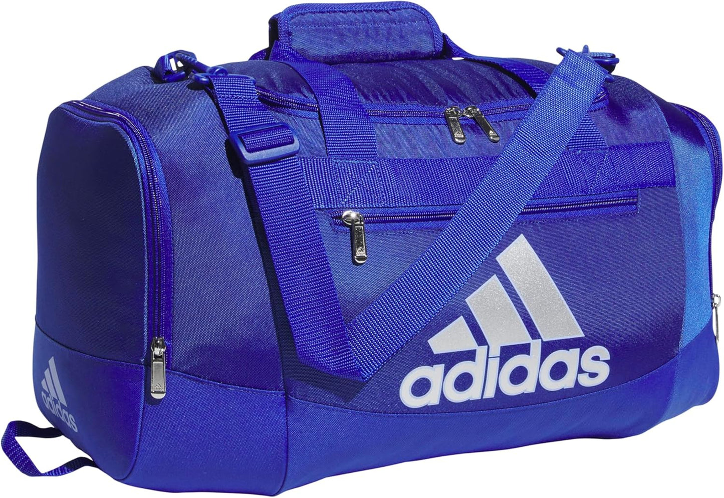adidas Unisex Defender 4.0 Gym Duffel Bag for Men and Women, Semi Lucid Blue/Silver Metallic/Blue Spark, Small (38L)