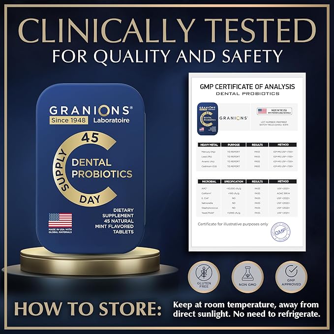 Oral Probiotic Mints - 3 Billion CFU for Dental Probiotics for Teeth and Gums - Best Breath Freshener with Lactobacillus Salivarius - Oral Health Probiotics for Bad Breath - 90 Tablets in Tins