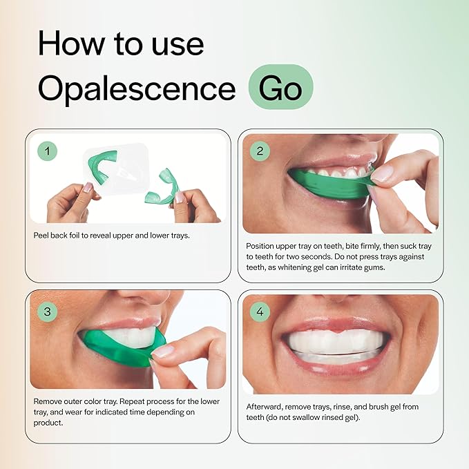 Opalescence Whitening Bundle - Opalescence Go 15% Hydrogen Peroxide Prefilled Whitening Trays and Whitening Toothpaste - Mint Flavor 5194-5166