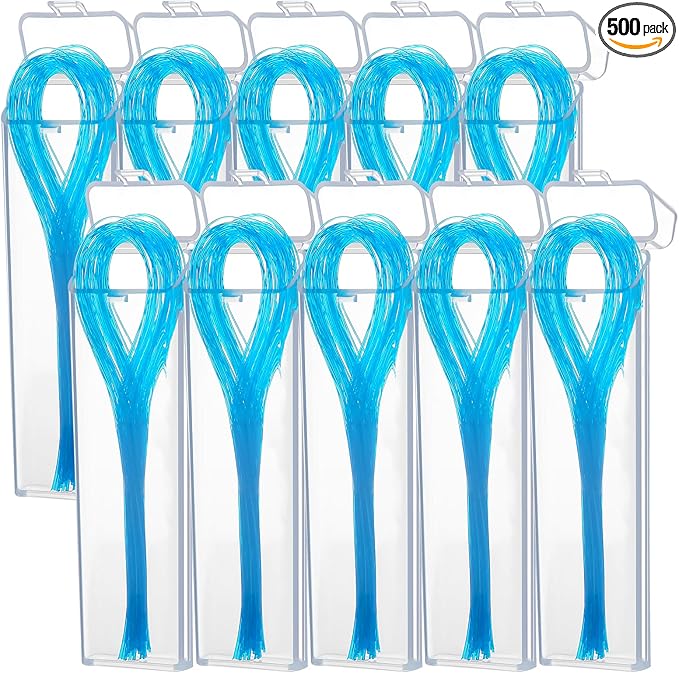 JMU 500 Count Floss Threaders for Braces, Bridges, Implants, 50 Count, Pack of 10