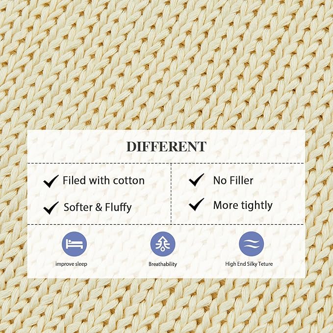 L'AGRATY Knitted Weighted Blanket - 48"x72" 12lbs Cooling Chunky Knit Heavy Blanket for Adults Braided Crochet Throw Thick Cable Yarn Knit Decorative No Beads Evenly Weighted Machine Washable