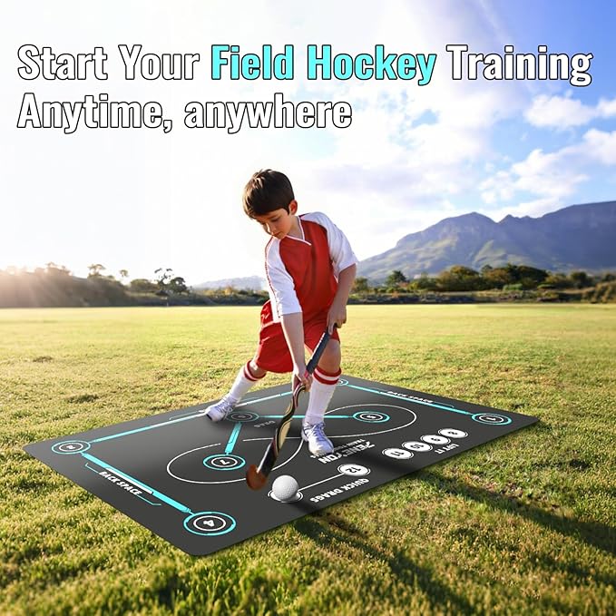 (59 * 35.4IN) Hockey Training Mat | Indoor/Outdoor Field Hockey Equipment for All Ages,Anti-Slip and Quiet Surface,The Best Gift for Hockey Training Enthusiasts