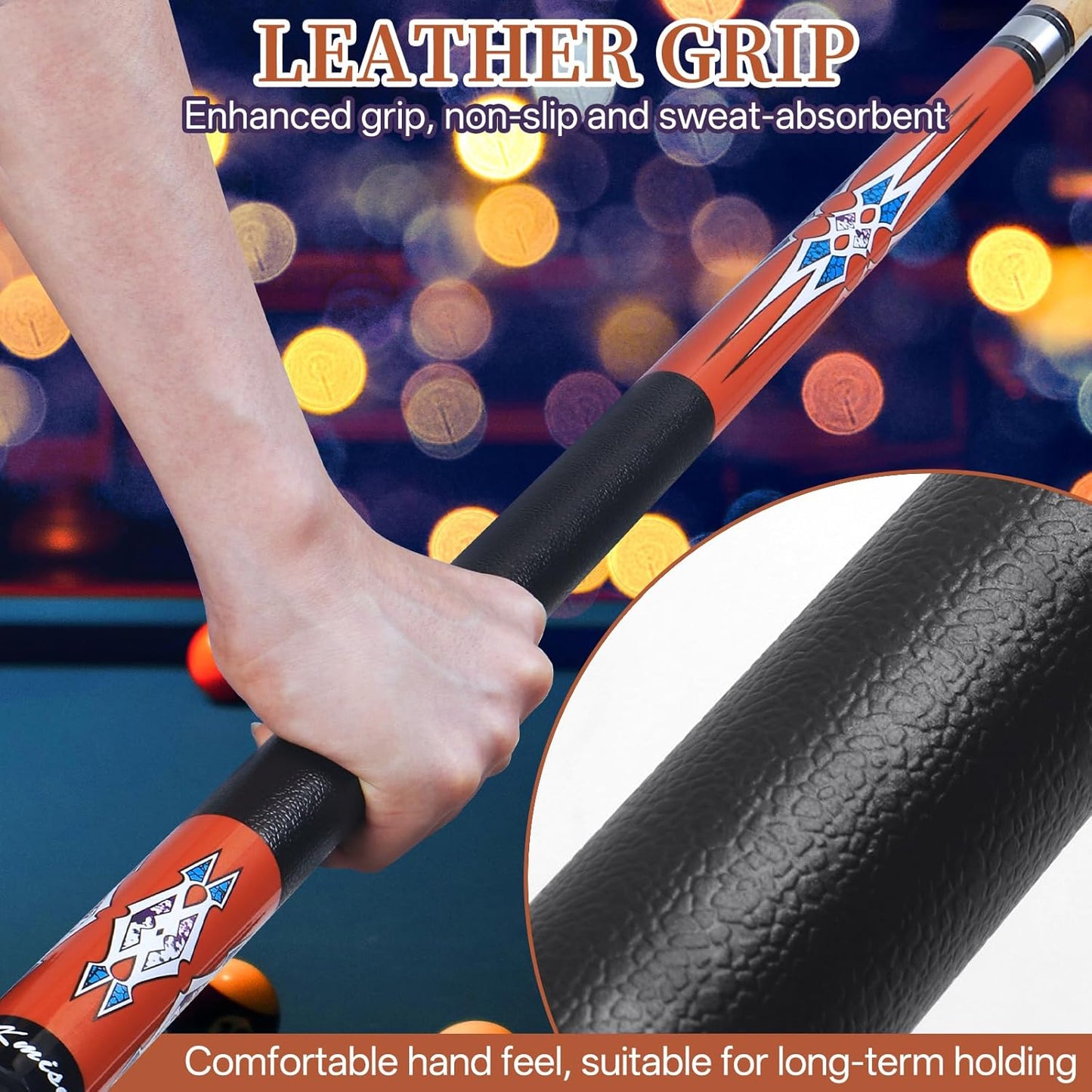 Kmise Pool Cue Stick Set - 58 Inch Pool Cues, 18~21Oz Canadian Maple Professional Billiard Cues Sticks, Pool Sticks for Adults, Multiple Colors, Pool Stick for Bar House Pool Tables Sports