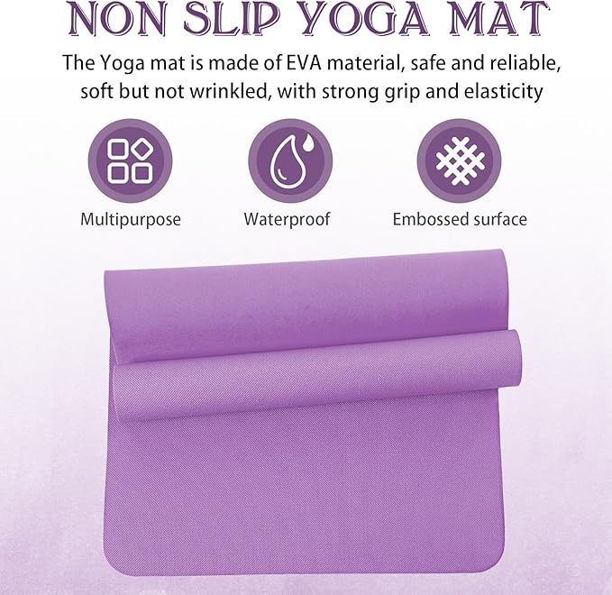 10 Pack Yoga Mats Bulk, 68'' x 24'' x 4mm Thick Yoga Mats for Kids and Adult Gym Mats Bundle Latex Free Exercise Mats with Non Slip Texture for Outdoor Yoga, Pilates or Workout