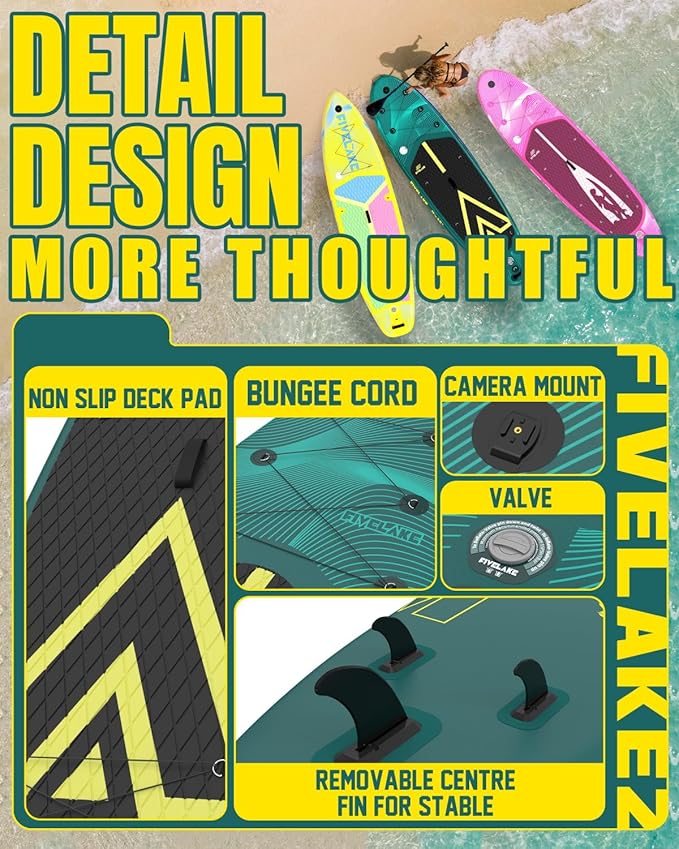 Inflatable Stand Up Paddle Board 11' x 35'' x 6'' Wide Stable Design,SUP Paddleboard Capacity 430lb for Adults Youth 120L Backpack,Carrying Strap,Double Action Pump,Waterproof Bag