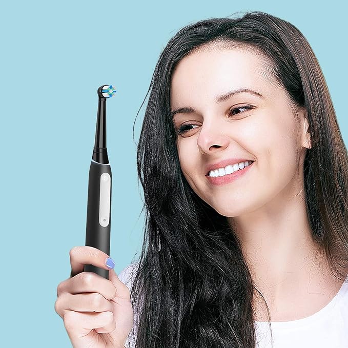 12 PCS Replacement Heads Compatible with Oral B IO 2/3/4/5/6/7/8/9/10/Deep Clean Series Electric Toothbrush, Medium Softness Brush Heads Compatible with Oral B IO for Teeth and Gums Care (Black/White)