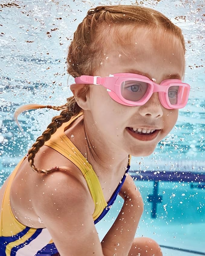 Kids Swim Goggles,Swimming Goggles for Kids 6-14, Anti-Fog UV Protection Pool Glasses for Boys Girls