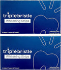 Triple Bristle Teeth Whitening Strips, Sensitive Teeth Friendly, 14 Whitening Strips Per Box, Mint and Coconut Teeth Whitening Strip, Enamel Safe - Without Sensitivity, 2 Pack
