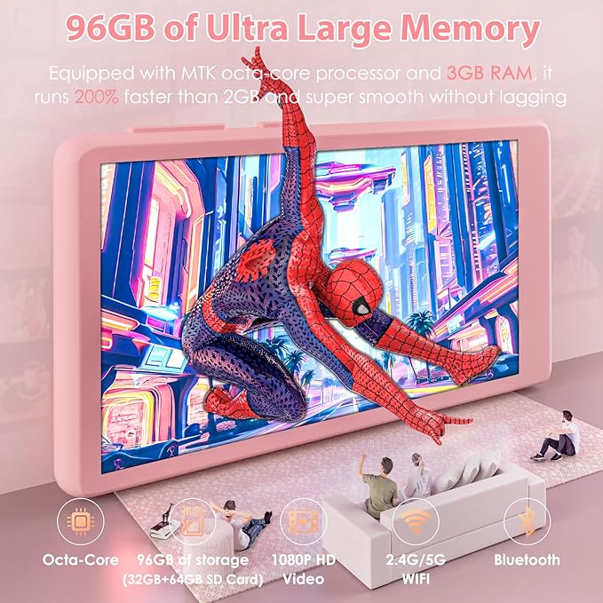 96GB MP3 Player with Bluetooth and WiFi, 4.1" Touch Screen, Silicone Protective case, Octa-core, MP4 MP3 Player for Spotify, Pandora, 96GB Storage Up to 1Tb, Android Music Player for Parental Control