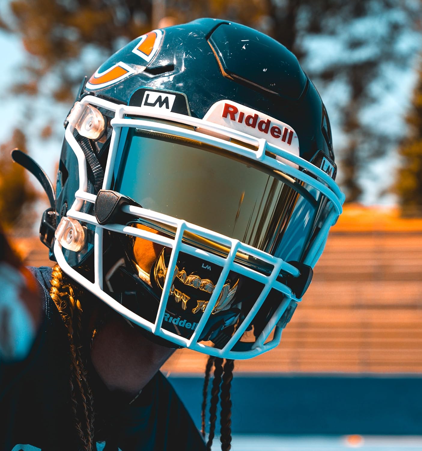 Loudmouth Football Mouth Guard - 3D Chrome Beast Football Mouthpiece, Fits Adult & Youth Ages 5+, Accessories Mouth Guard (3D Beast - Chrome Black/Gold)