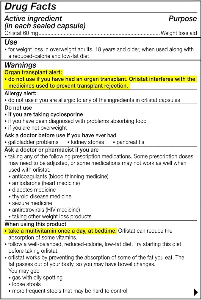 alli Diet Weight Loss Supplement Pills, Orlistat 60mg Capsules Starter Pack, Non prescription weight loss aid, 60 count(Pack of 1)