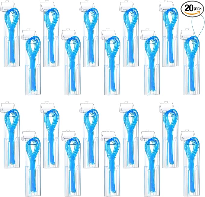 1000 Pcs Dental Floss Threaders Deep Clean Floss for Braces, Bridges, and Implants, Multifunctional Nylon Loop Design for Your Teeth, Pack of 20(Blue)