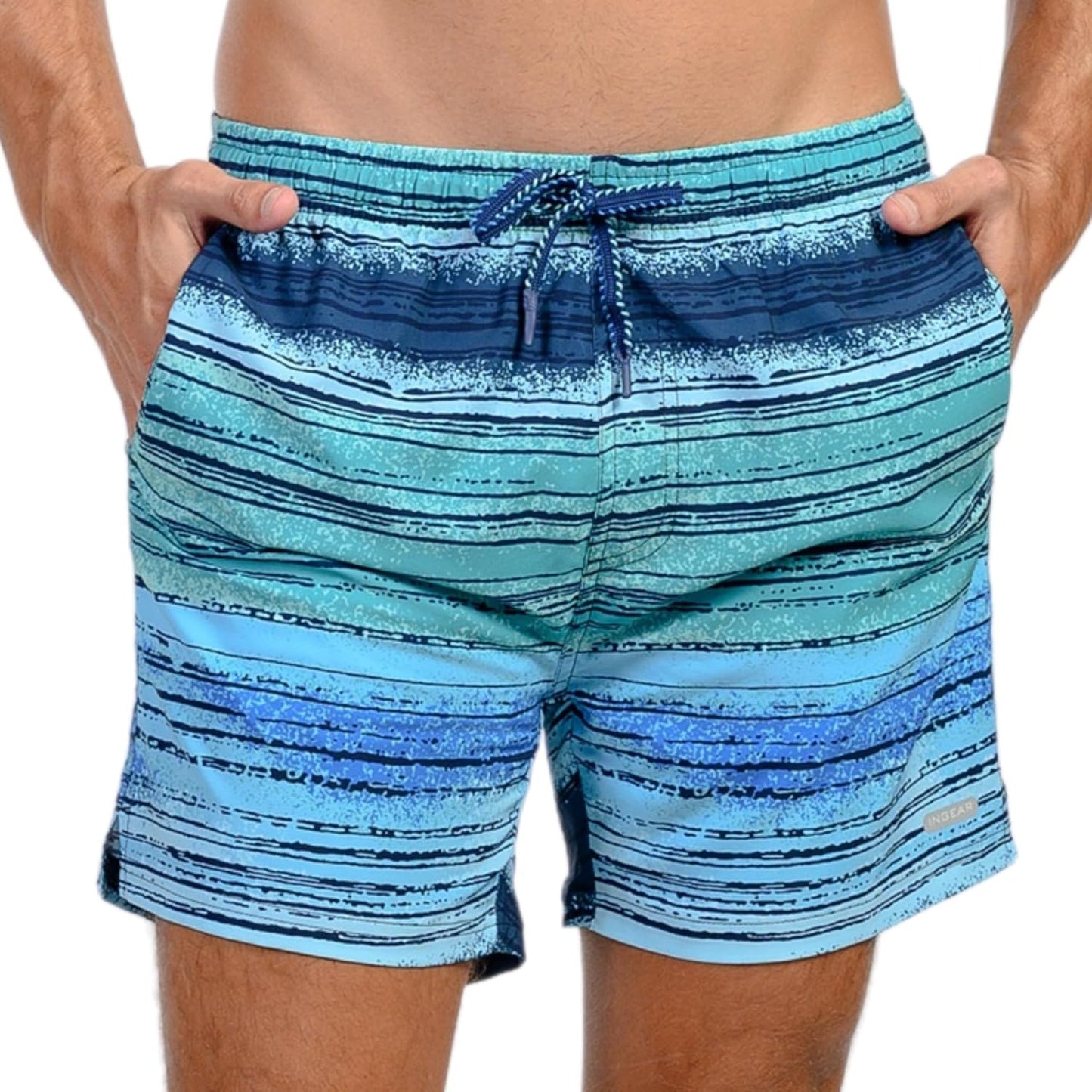 INGEAR Men's Athletic Stretch Workout Shorts Gym Quick Dry Running Trunks Boxer Lining