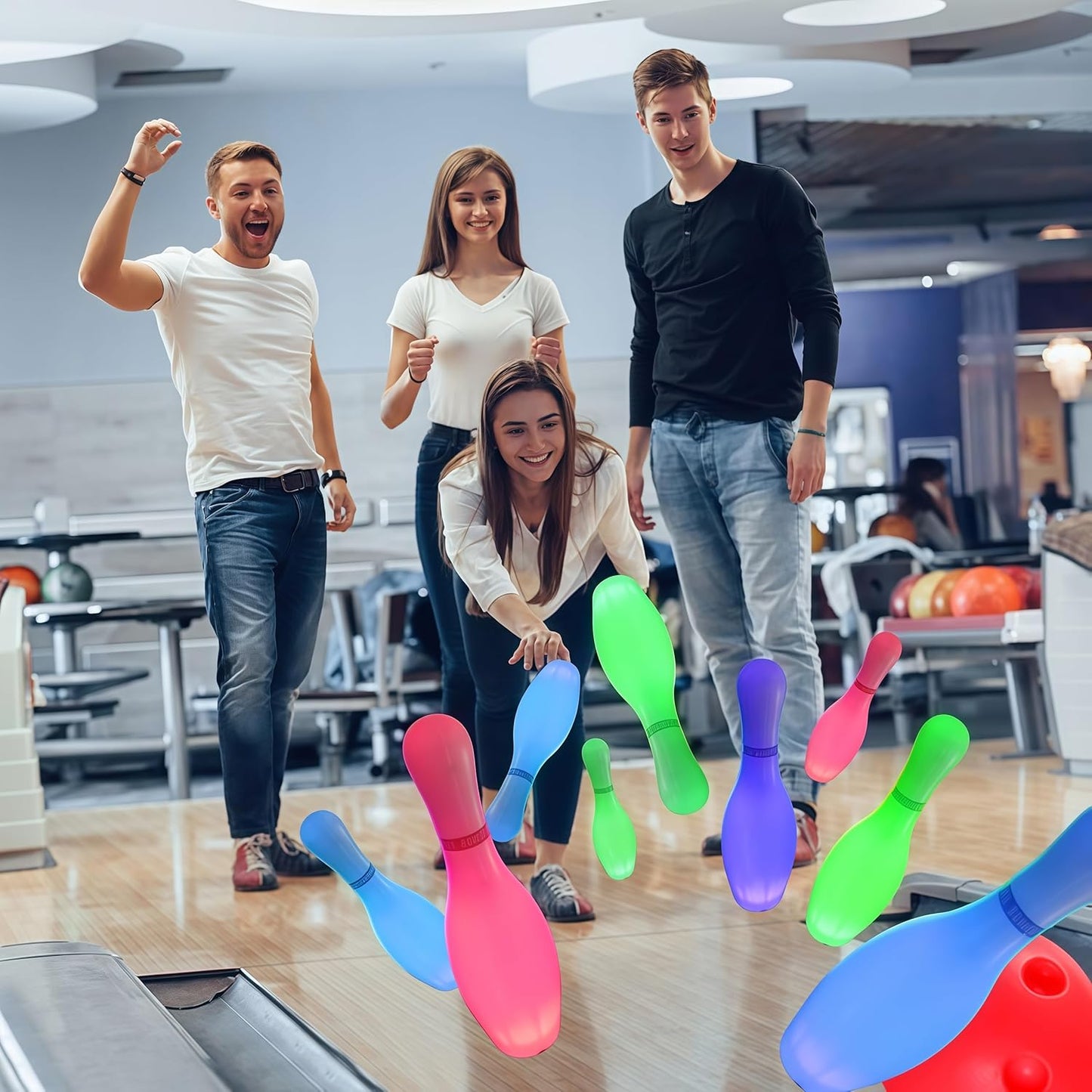 Kids Bowling Toys Set,Light up Bowling Ball Pins Toy Game Fun Sports Toy Games for Indoor & Outdoor Kids Toddler Boys Girls Children 3-6 Years