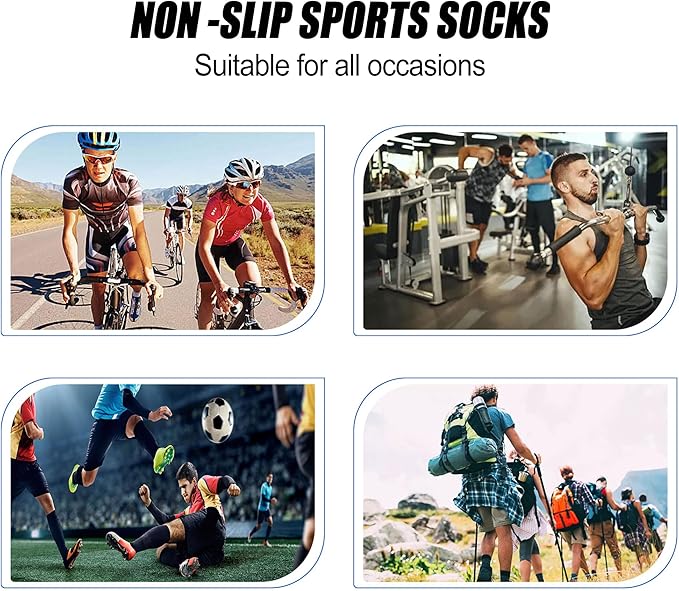 2 Set Grip Soccer Socks with Shin Guard Sleeves Non Slip Soccer Leg Sleeve Socks for Men Women