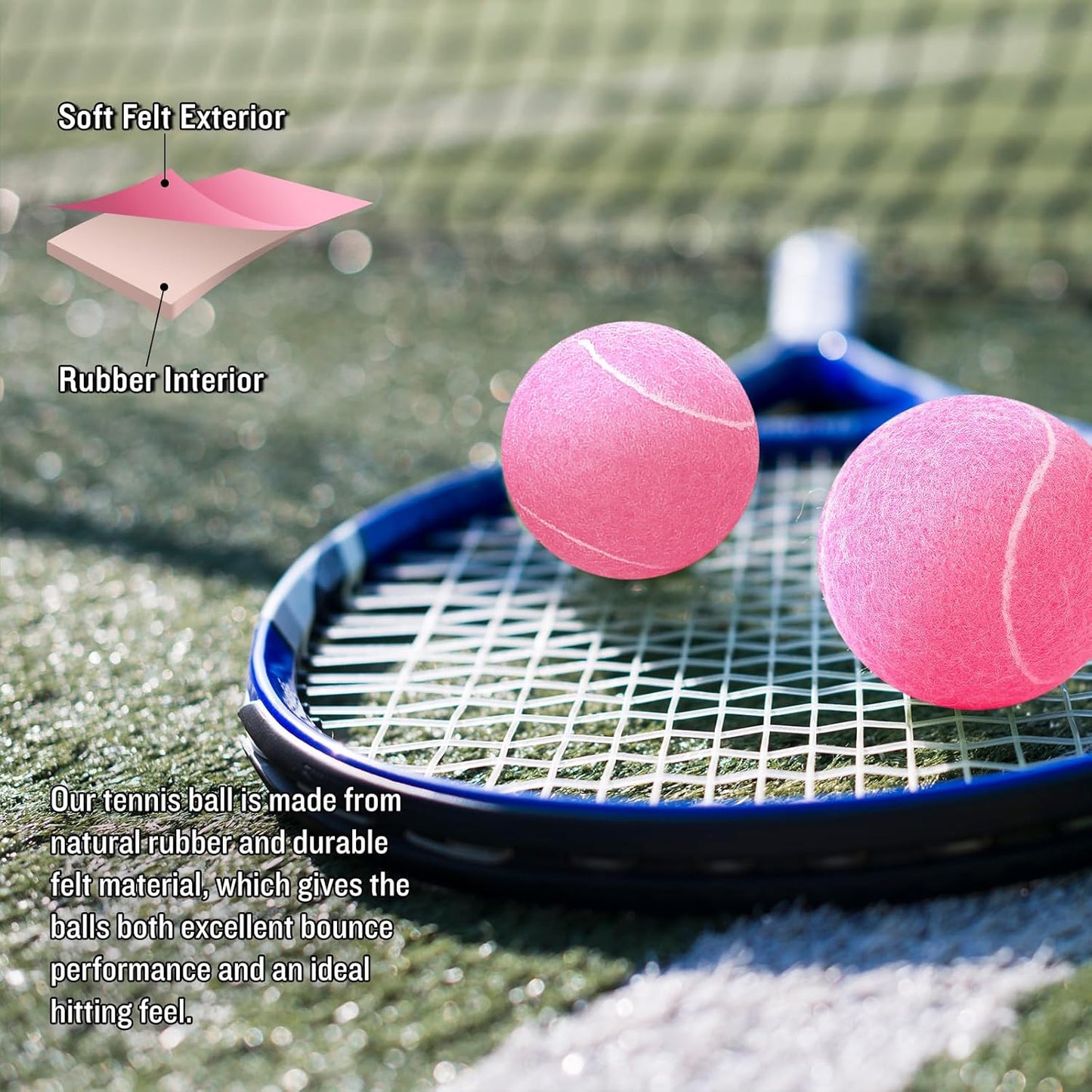 30 Pack Tennis Balls, Training Tennis Balls, Pet Dog Playing Balls, Practice Tennis Balls with Mesh Bag for Transport and Beginner Training