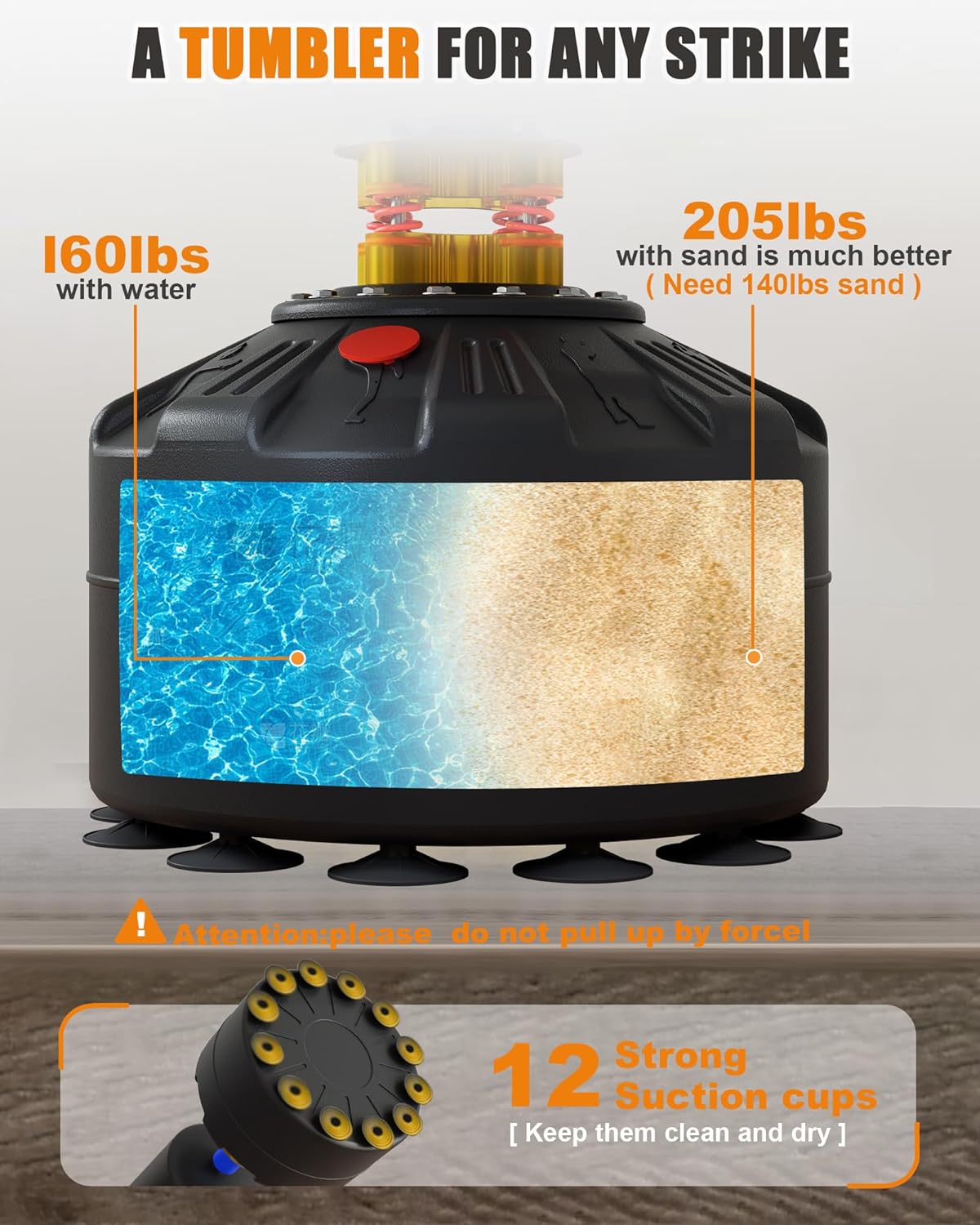 LEKÄRO Freestanding Punching Bag with Boxing Gloves, Heavy Boxing Bag with Stand for Adult Kids, Standing Kickboxing Bag